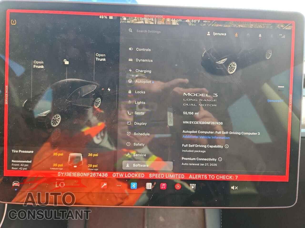 TESLA MODEL 3 2022 - 5YJ3E1EB0NF267436