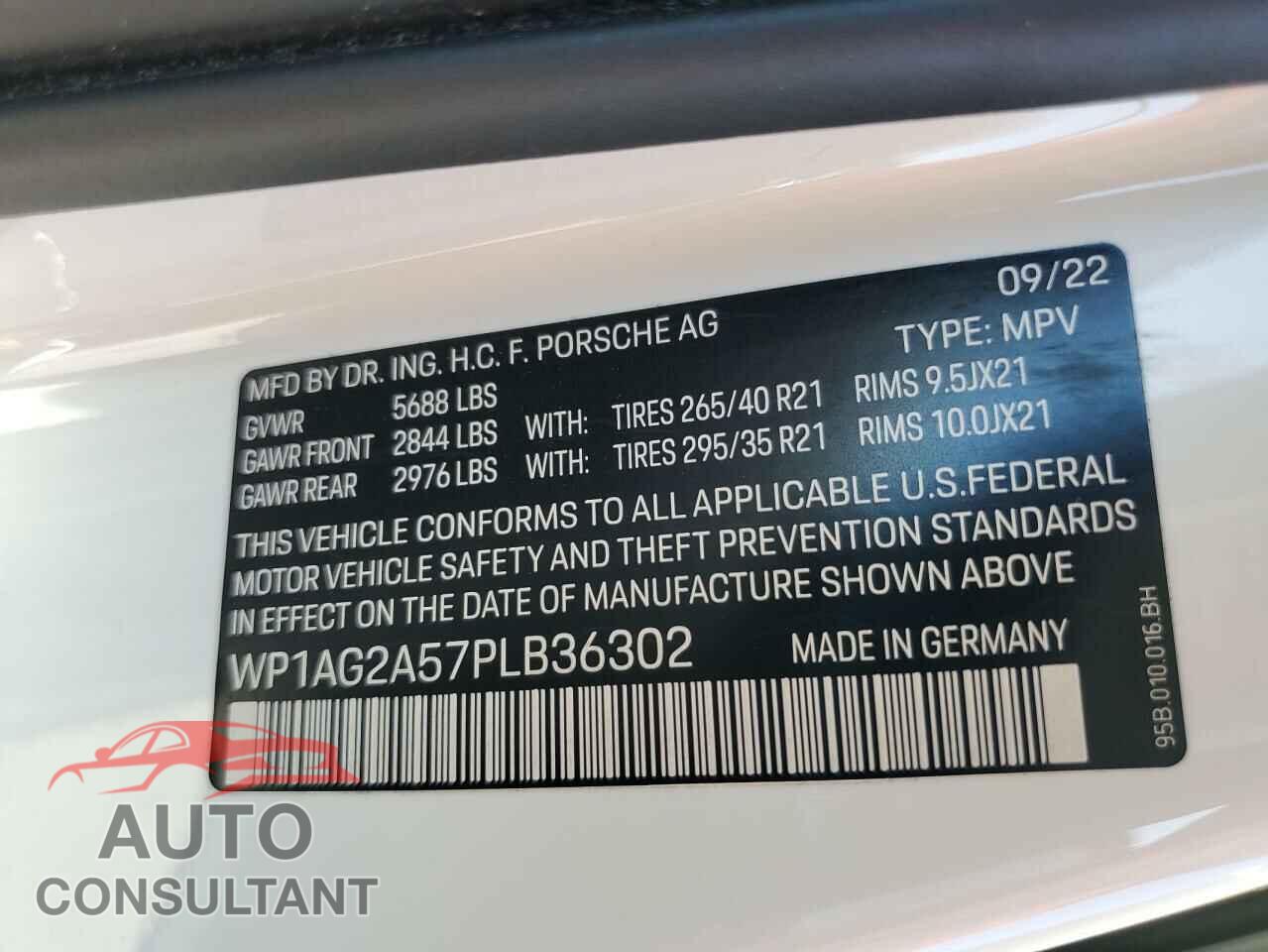 PORSCHE MACAN 2023 - WP1AG2A57PLB36302