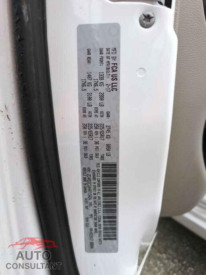 DODGE CARAVAN 2017 - 2C4RDGCG0HR715424