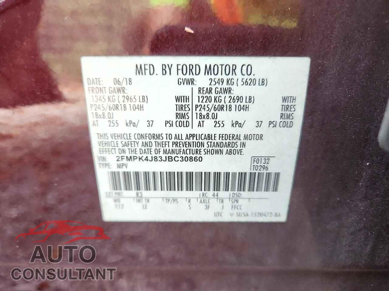FORD EDGE 2018 - 2FMPK4J83JBC30860