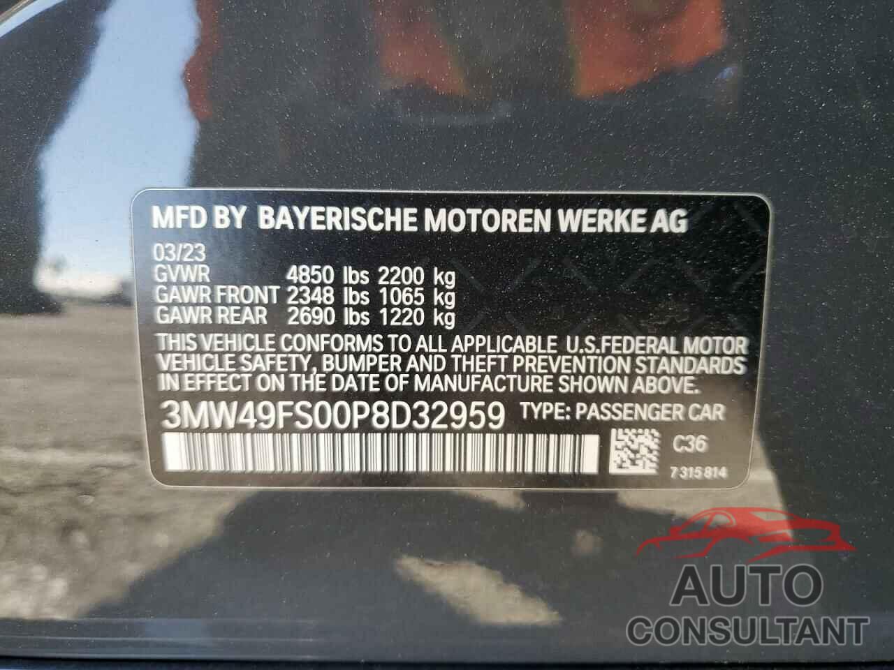 BMW M3 2023 - 3MW49FS00P8D32959