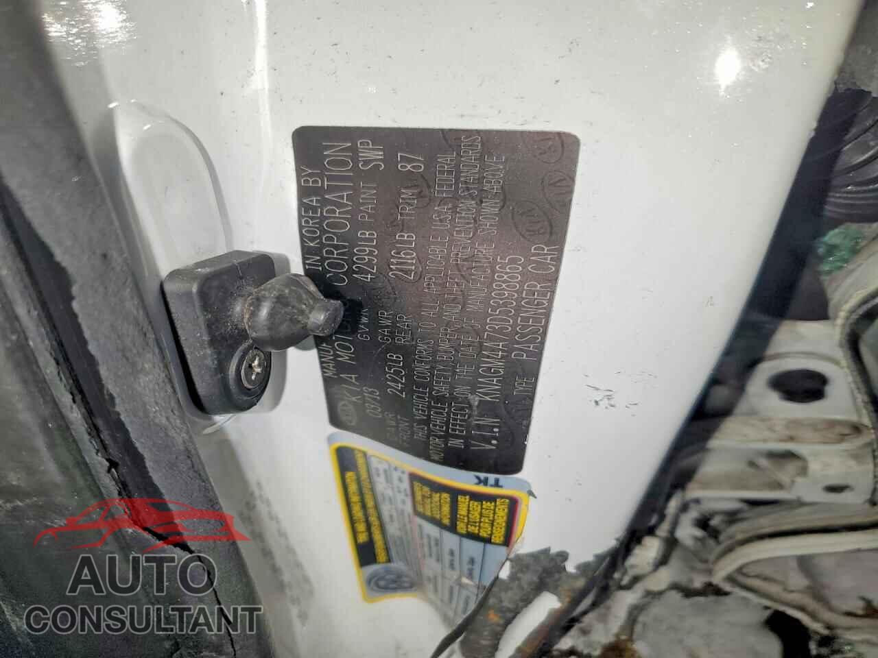 KIA OPTIMA 2013 - KNAGM4A73D5398865