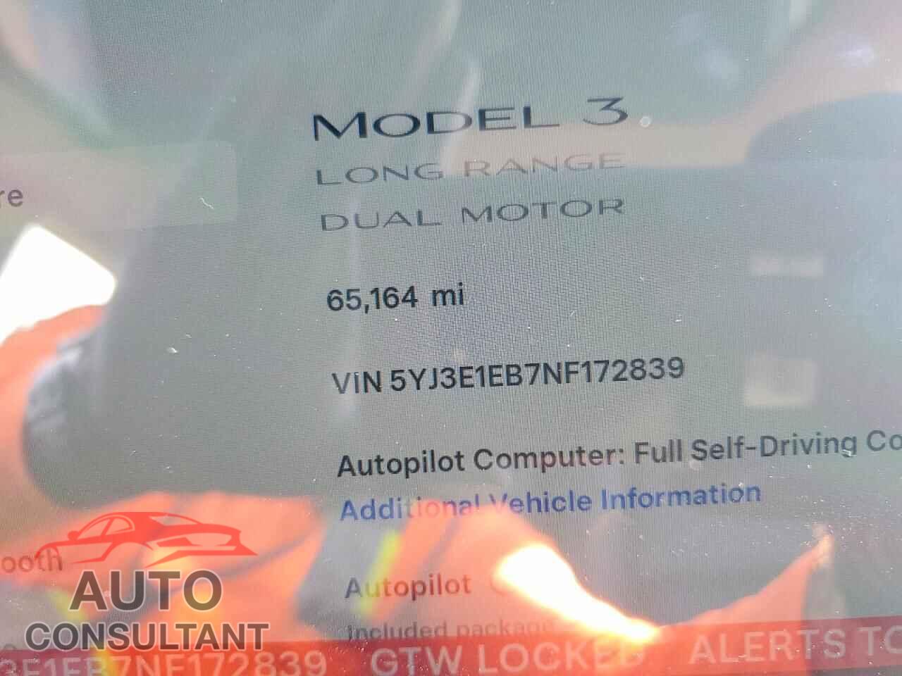 TESLA MODEL 3 2022 - 5YJ3E1EB7NF172839