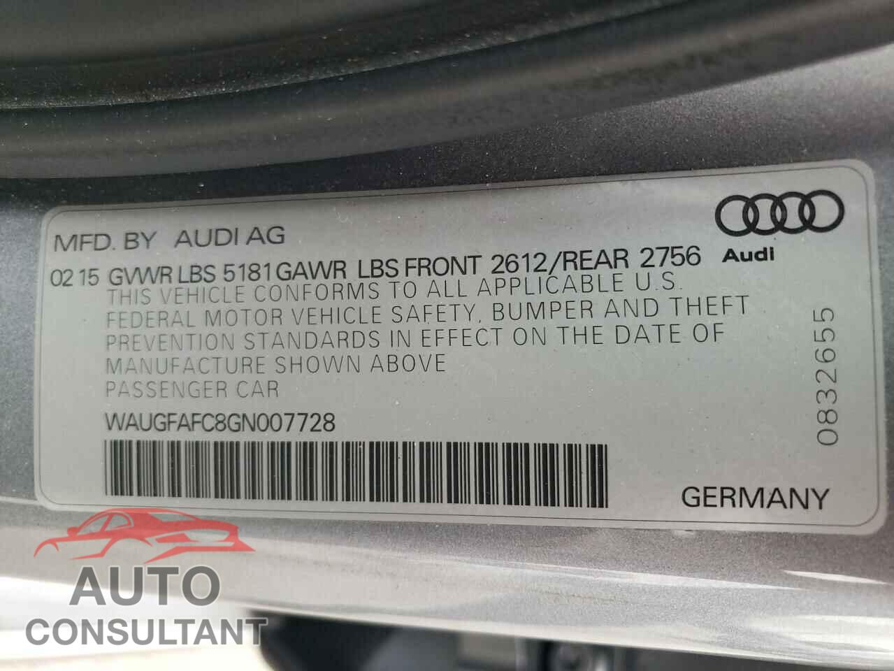 AUDI A6 2016 - WAUGFAFC8GN007728