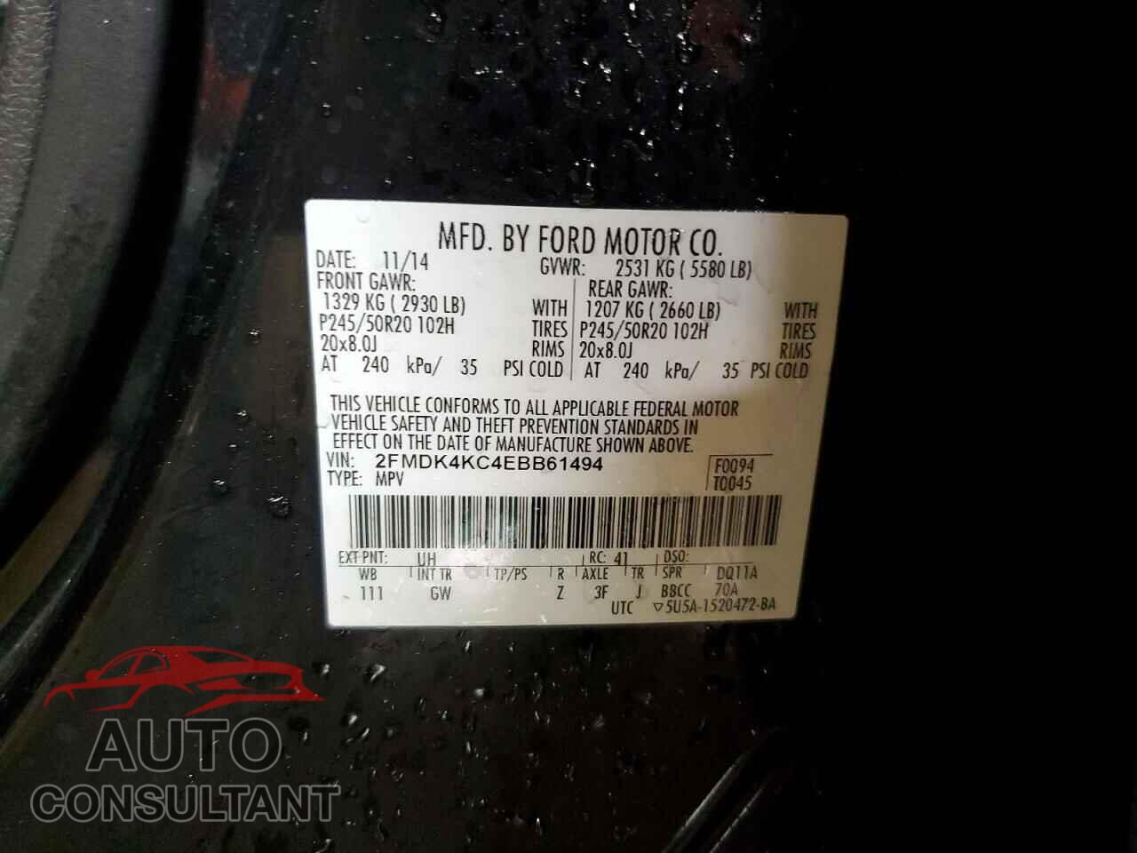 FORD EDGE 2014 - 2FMDK4KC4EBB61494