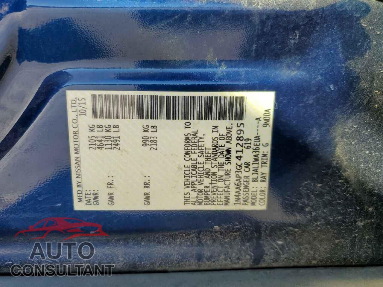 NISSAN MAXIMA 2016 - 1N4AA6AP3GC412895