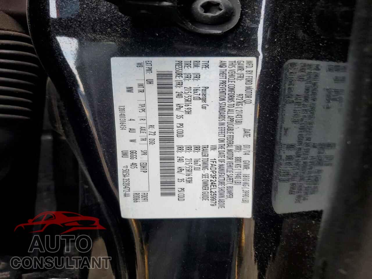 FORD FOCUS 2014 - 1FADP3F24EL259979