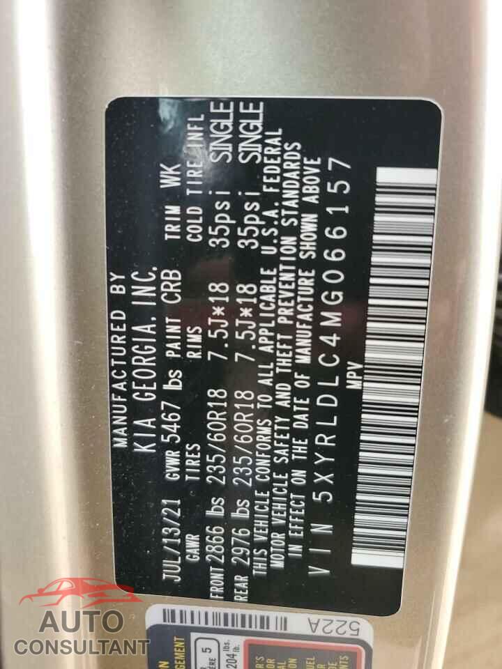 KIA SORENTO 2021 - 5XYRLDLC4MG066157