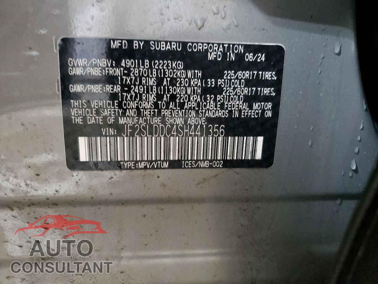 SUBARU FORESTER 2025 - JF2SLDDC4SH441356