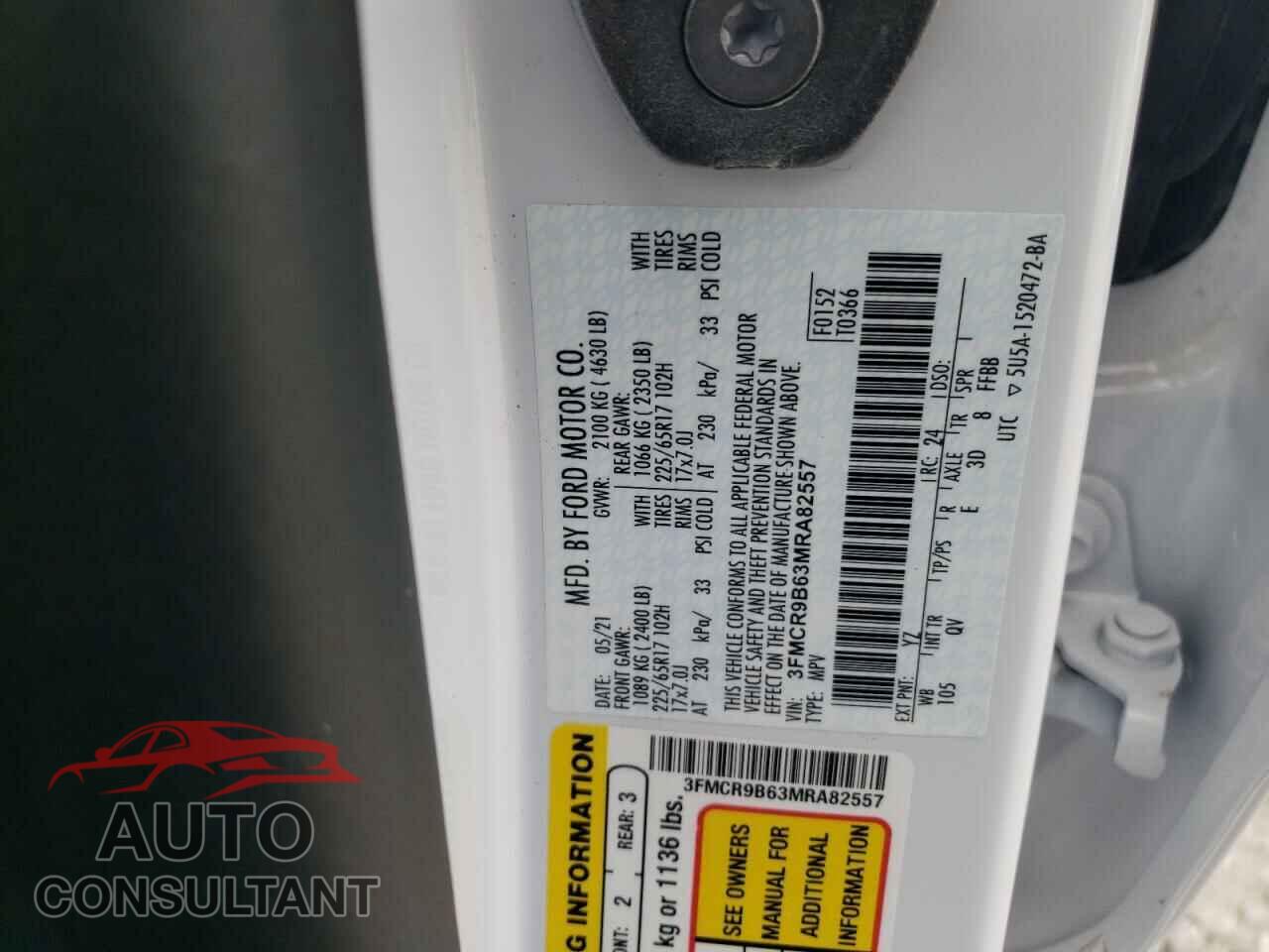 FORD BRONCO 2021 - 3FMCR9B63MRA82557