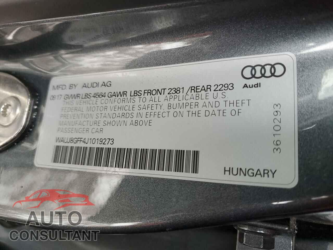 AUDI A3 2018 - WAUJ8GFF4J1019273