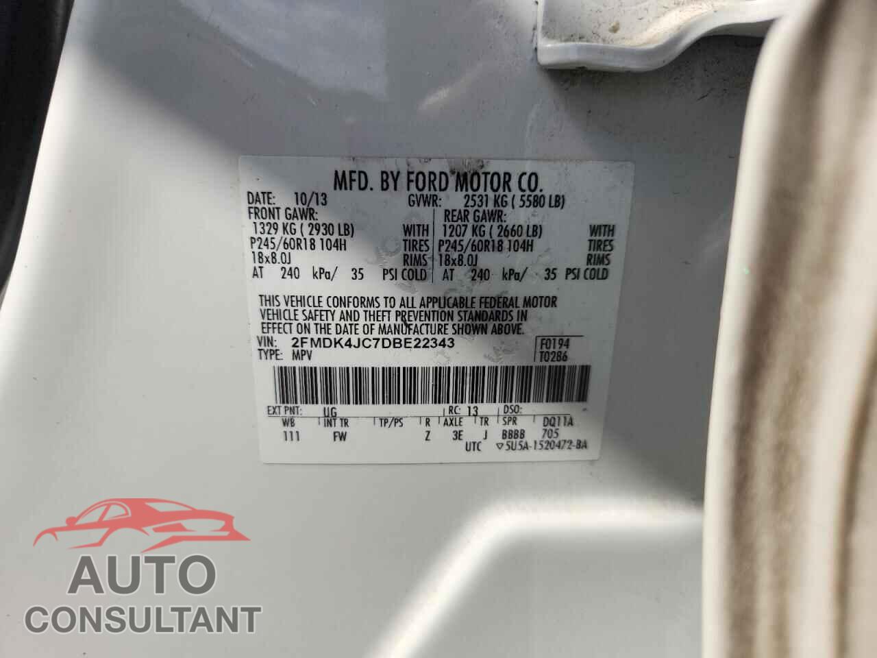 FORD EDGE 2013 - 2FMDK4JC7DBE22343