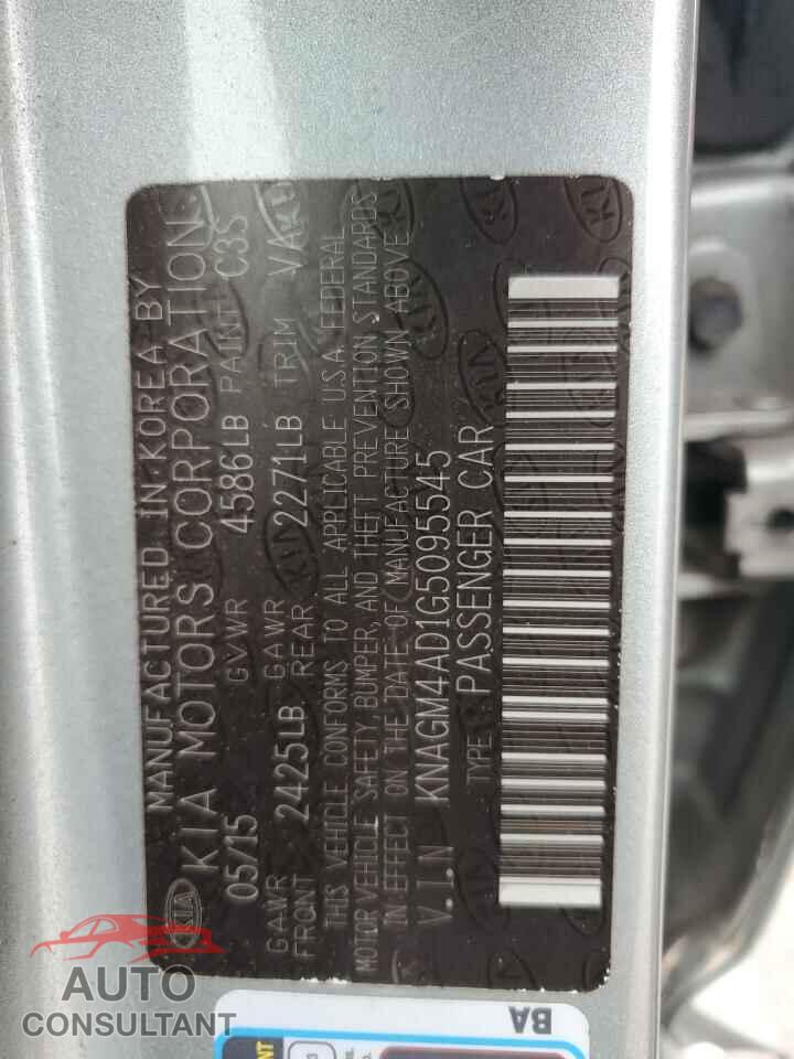 KIA OPTIMA 2016 - KNAGM4AD1G5095545