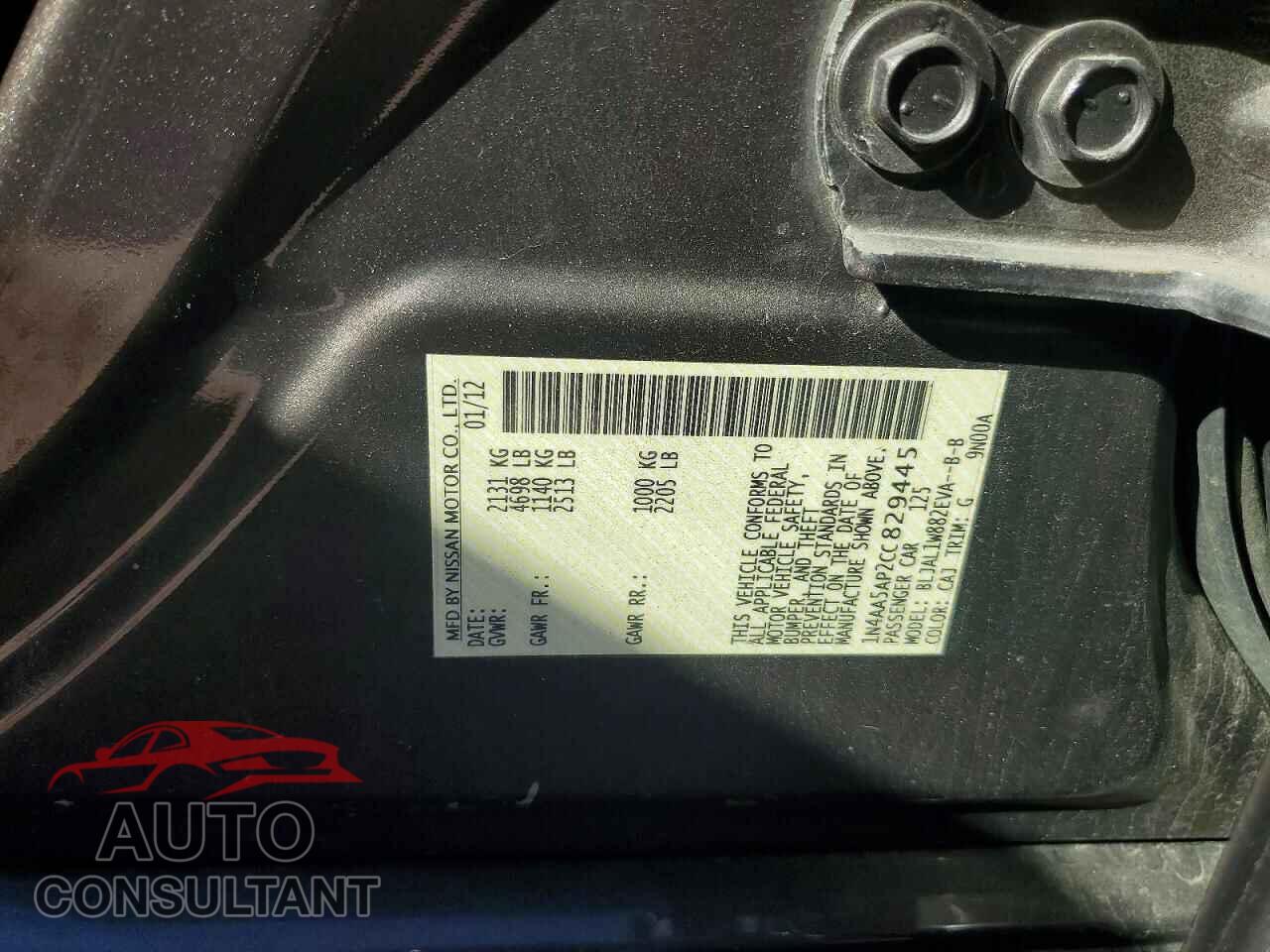 NISSAN MAXIMA 2012 - 1N4AA5AP2CC829445