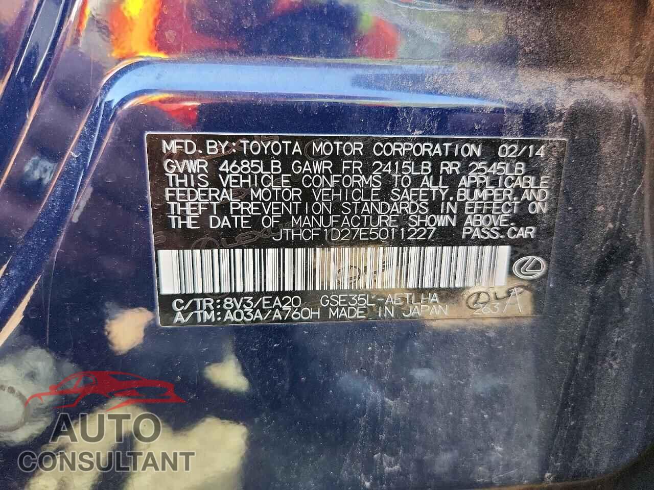 LEXUS IS 2014 - JTHCF1D27E5011227