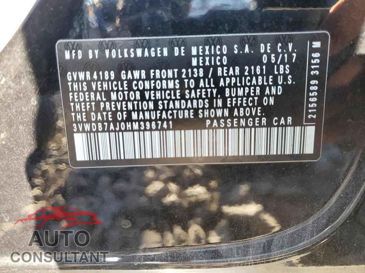 VOLKSWAGEN JETTA 2017 - 3VWDB7AJ0HM396741