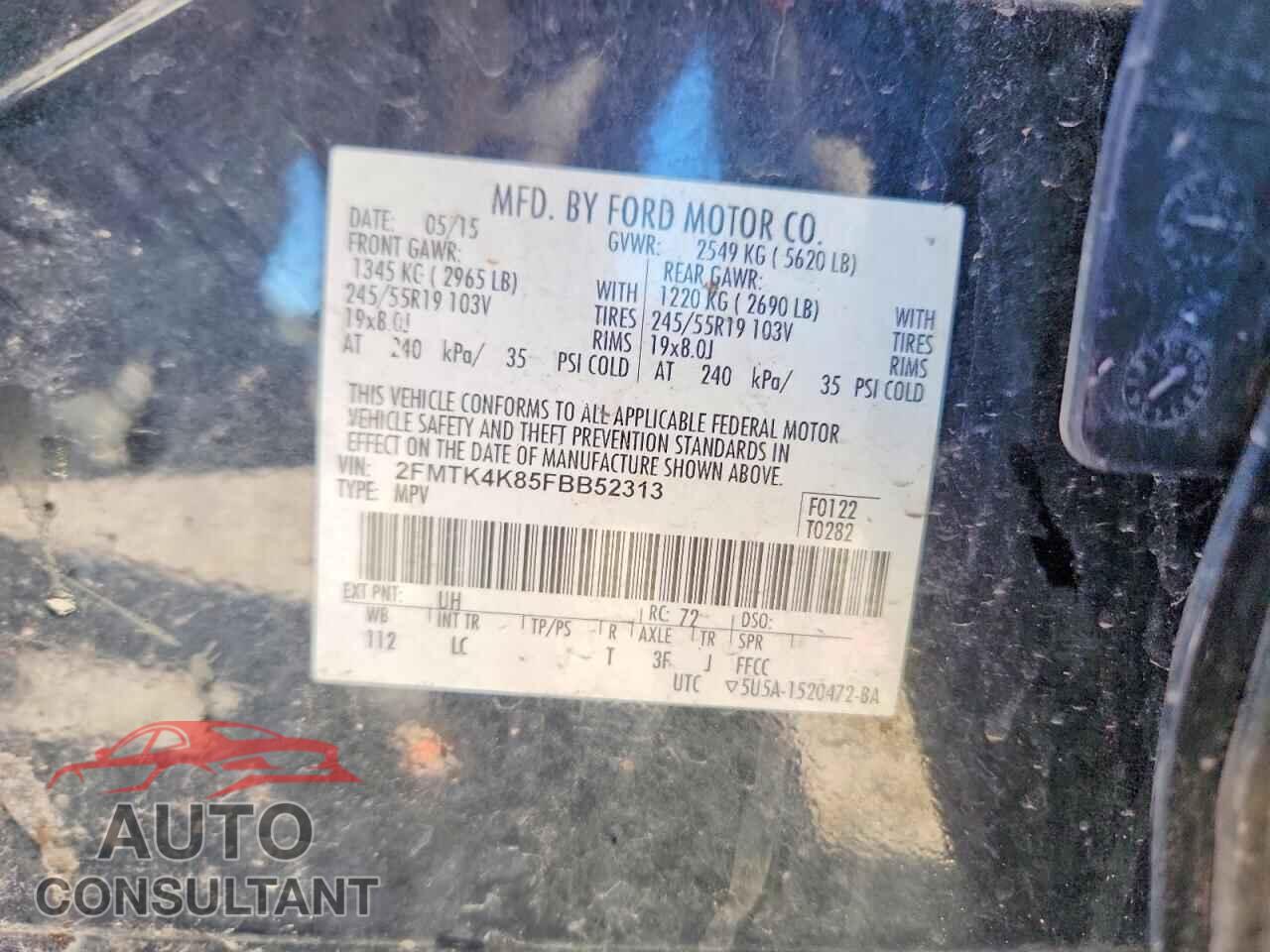 FORD EDGE 2015 - 2FMTK4K85FBB52313