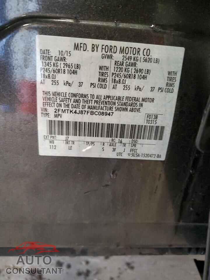 FORD EDGE 2015 - 2FMTK4J87FBC08947