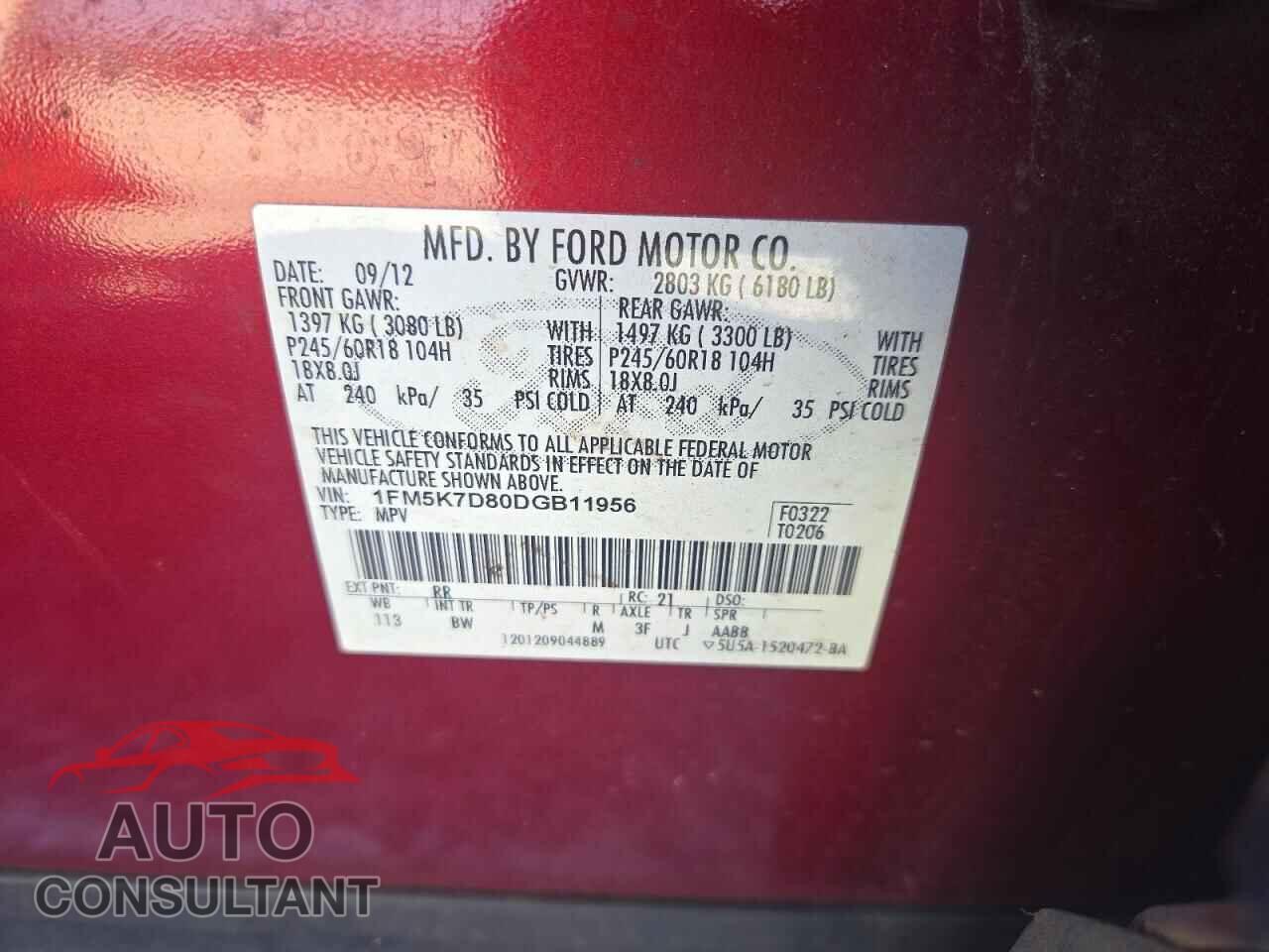 FORD EXPLORER 2013 - 1FM5K7D80DGB11956