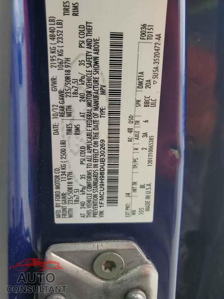 FORD ESCAPE 2013 - 1FMCU9H98DUB30269