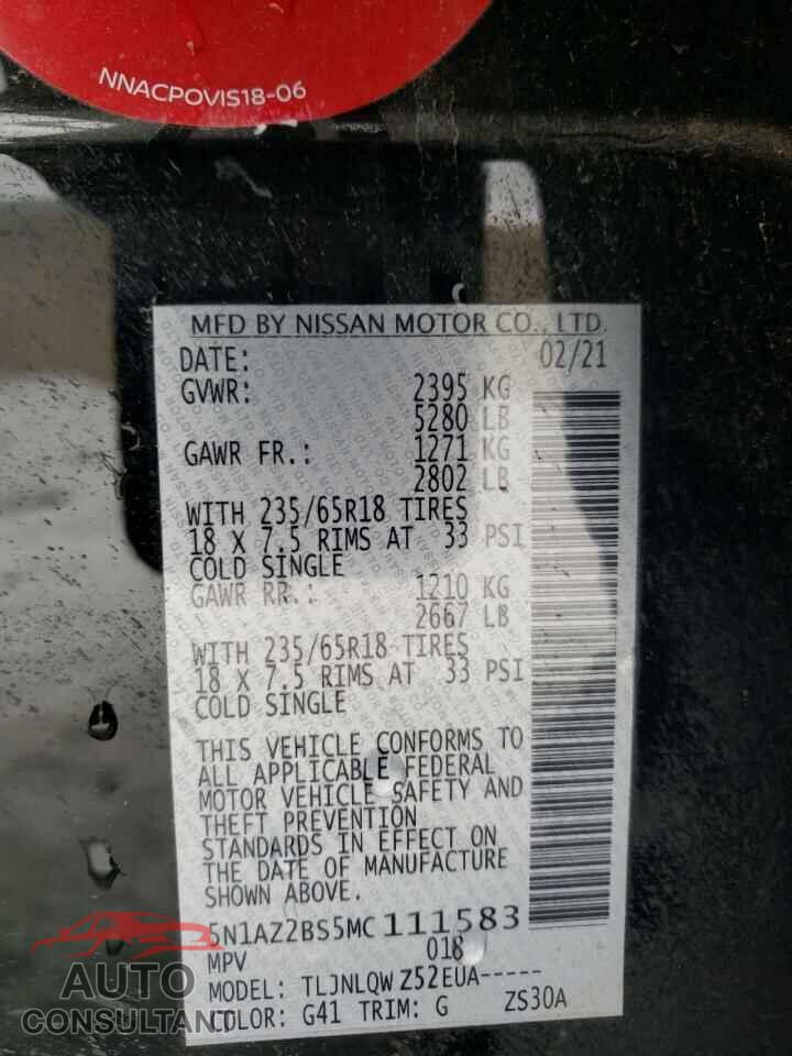 NISSAN MURANO 2021 - 5N1AZ2BS5MC111583