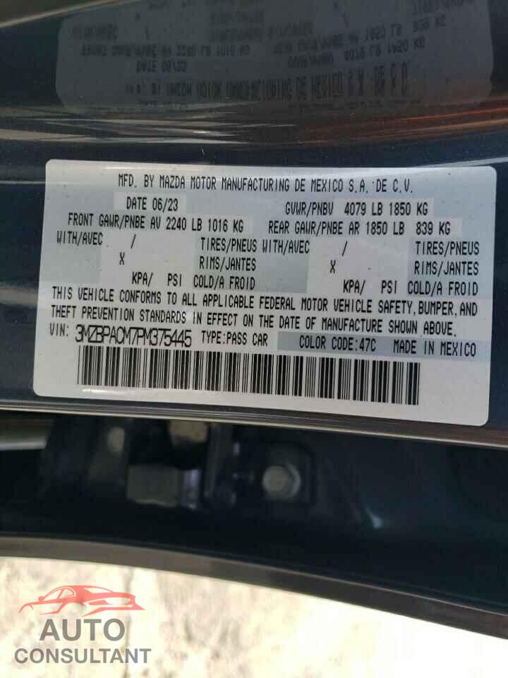 MAZDA 3 2023 - 3MZBPACM7PM375445