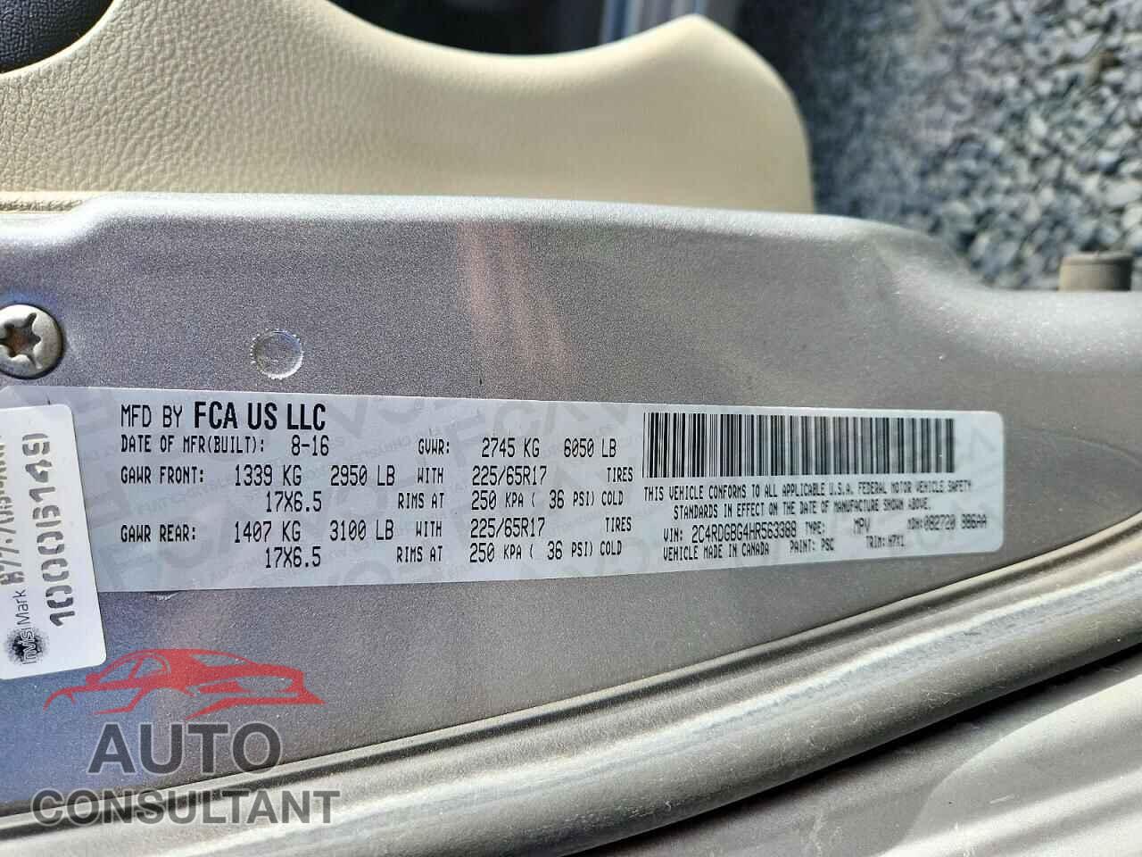 DODGE CARAVAN 2017 - 2C4RDGBG4HR563388