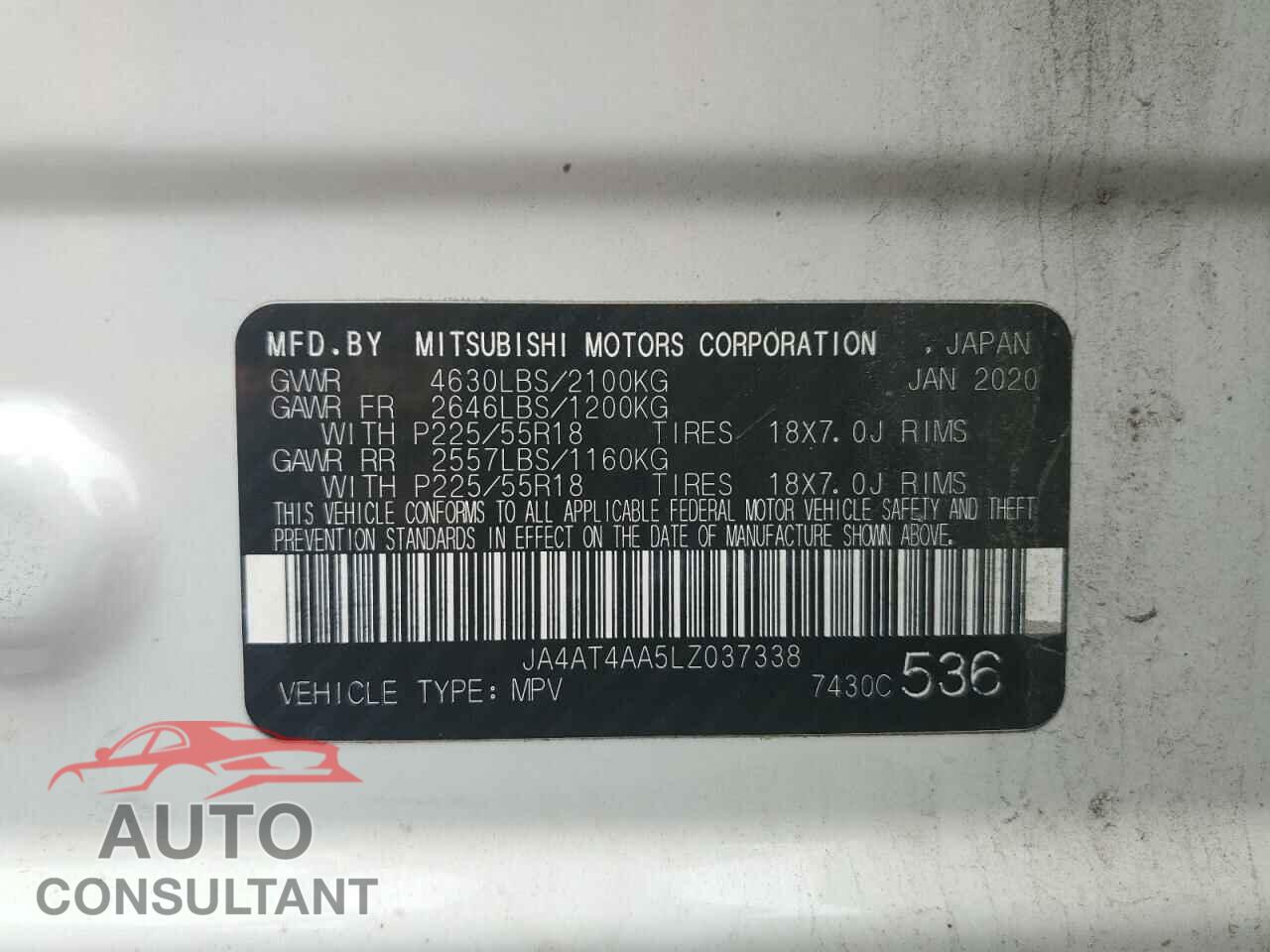 MITSUBISHI ECLIPSE 2020 - JA4AT4AA5LZ037338