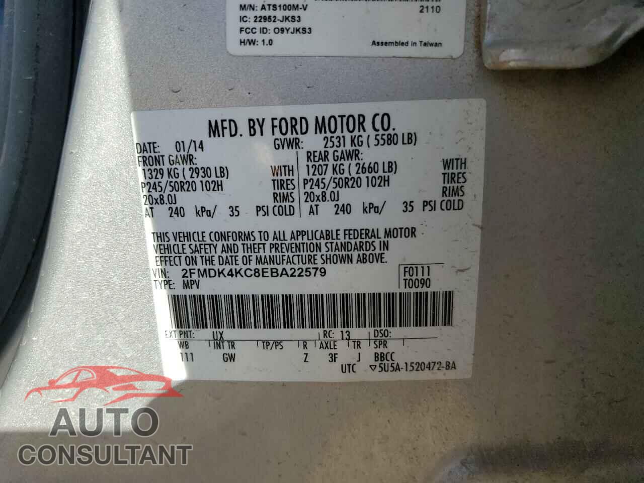FORD EDGE 2014 - 2FMDK4KC8EBA22579
