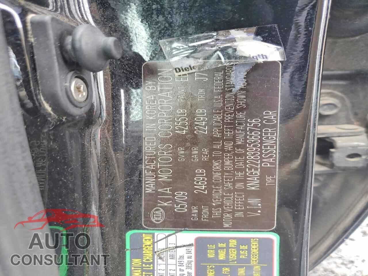 KIA OPTIMA 2009 - KNAGE228395366756