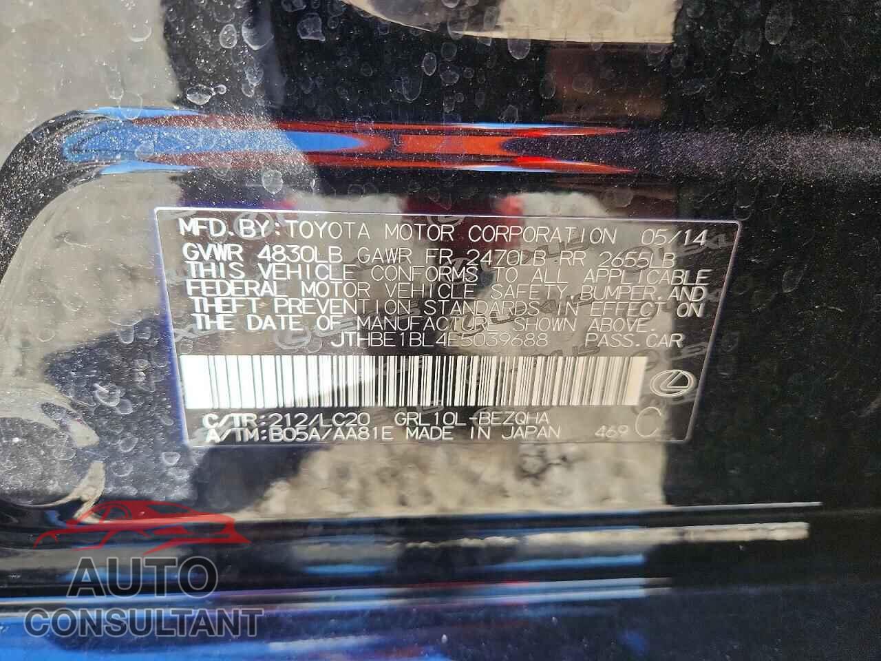 LEXUS GS350 2014 - JTHBE1BL4E5039688