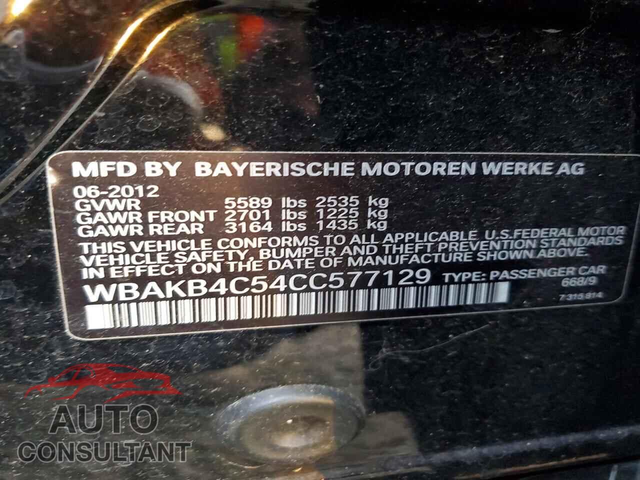 BMW 7 SERIES 2012 - WBAKB4C54CC577129