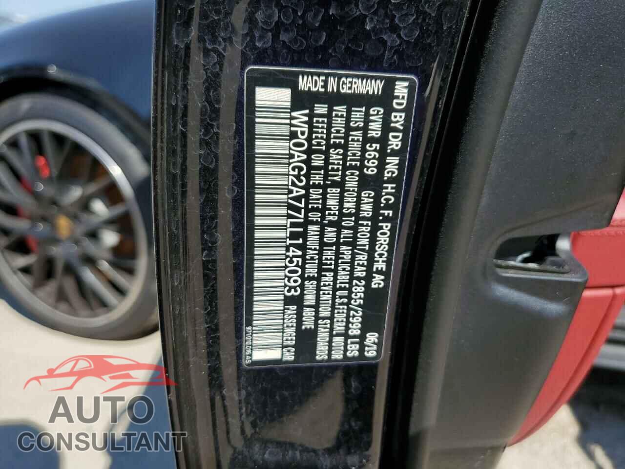 PORSCHE PANAMERA 2020 - WP0AG2A77LL145093