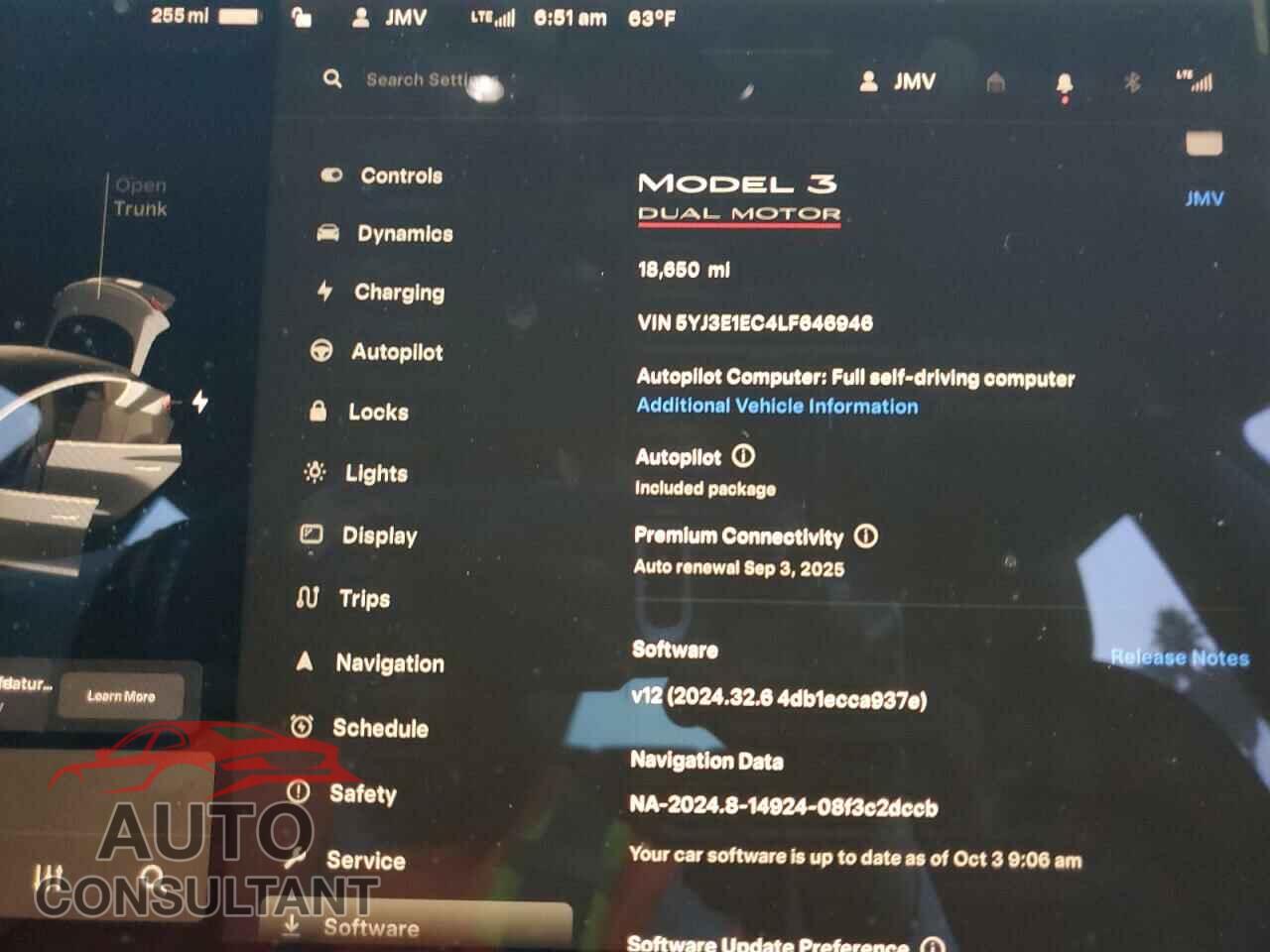 TESLA MODEL 3 2020 - 5YJ3E1EC4LF646946