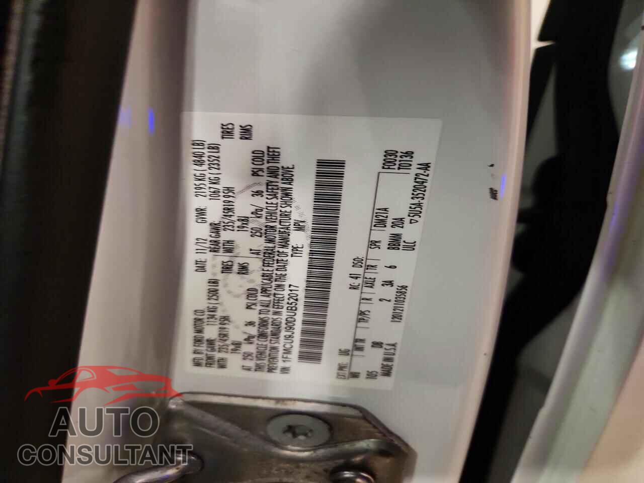 FORD ESCAPE 2013 - 1FMCU9J90DUB52017