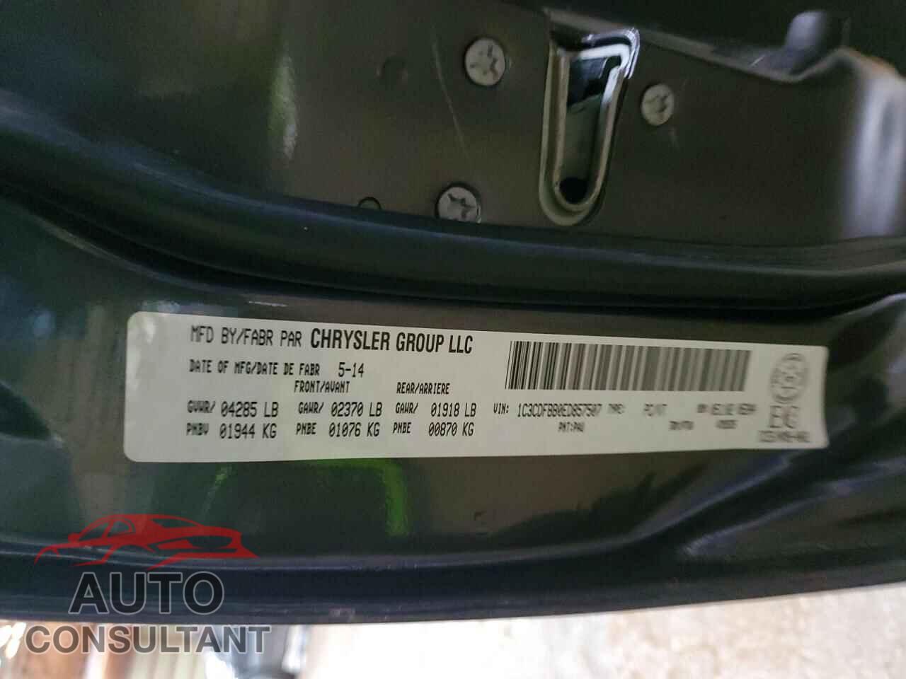 DODGE DART 2014 - 1C3CDFBB0ED857507