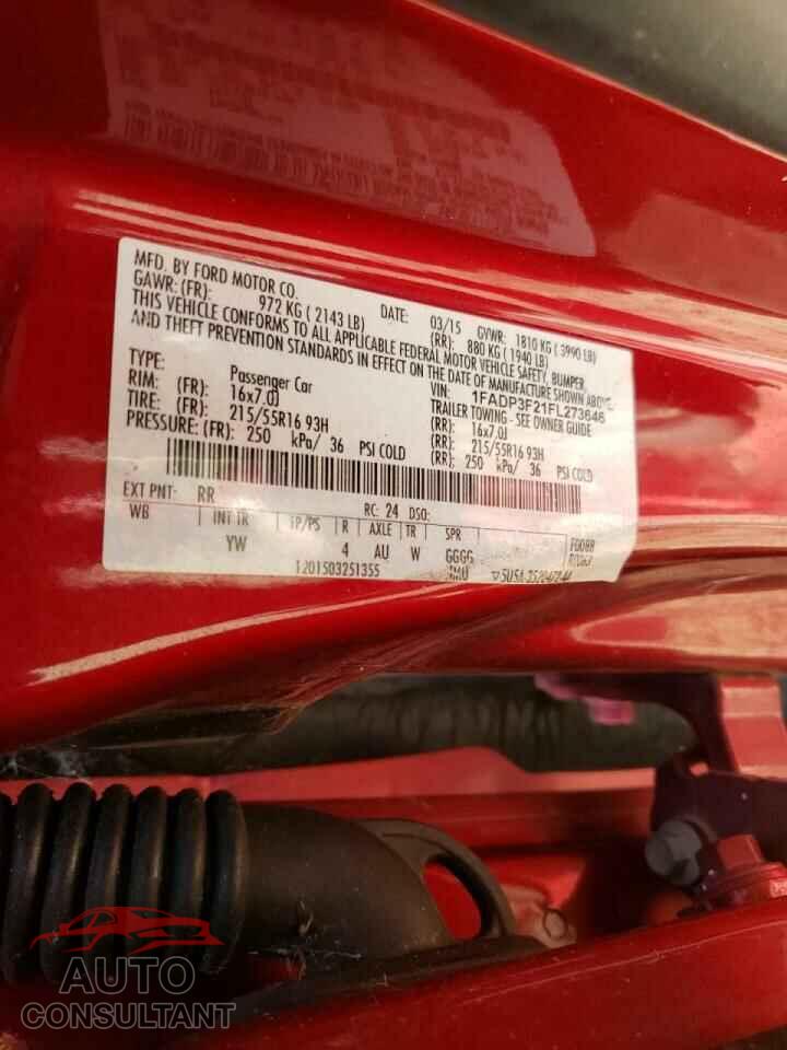 FORD FOCUS 2015 - 1FADP3F21FL273646