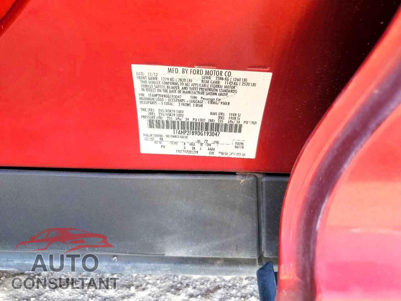 FORD TAURUS 2013 - 1FAHP2F89DG193047