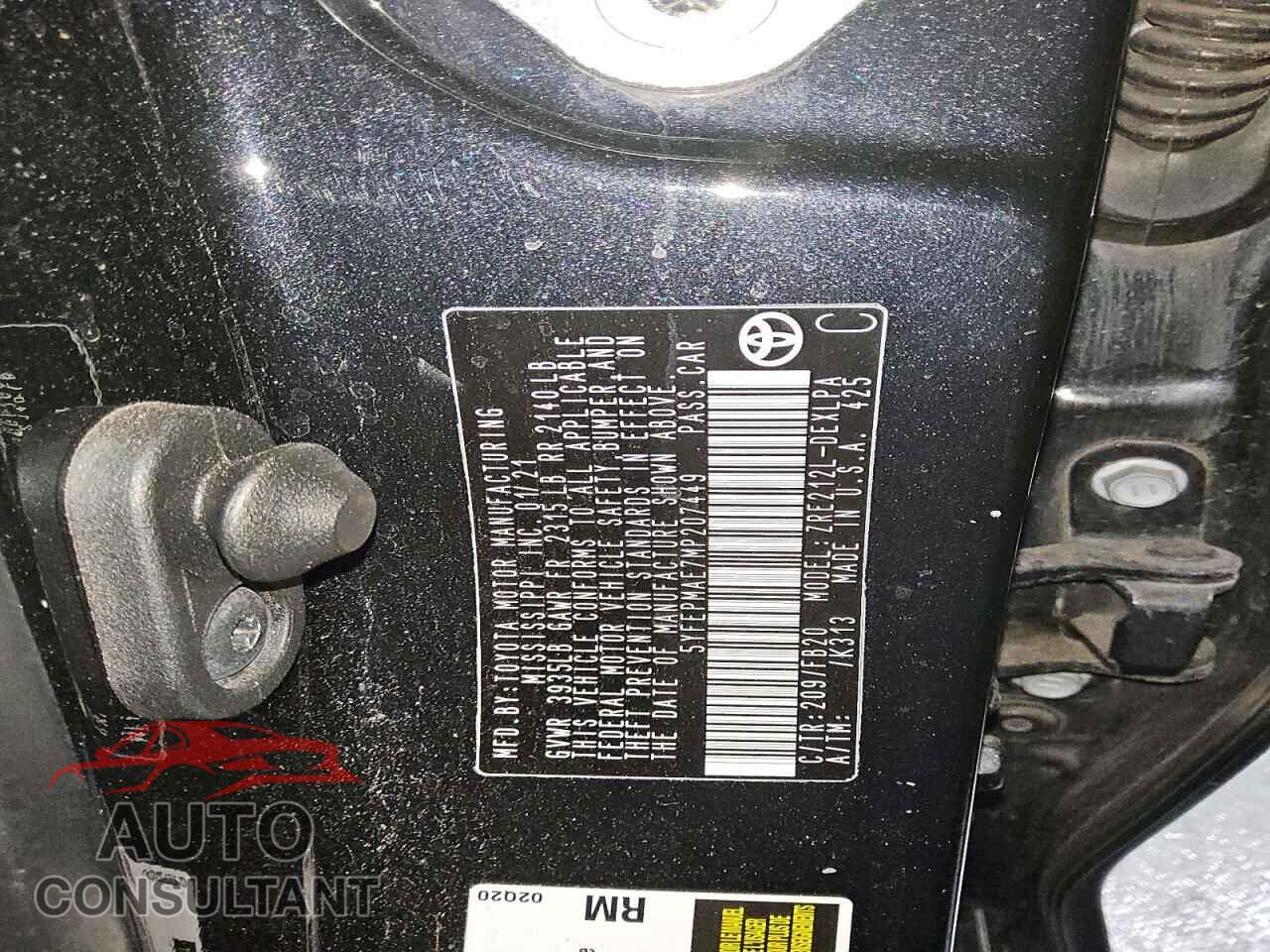 TOYOTA COROLLA 2021 - 5YFEPMAE7MP207449