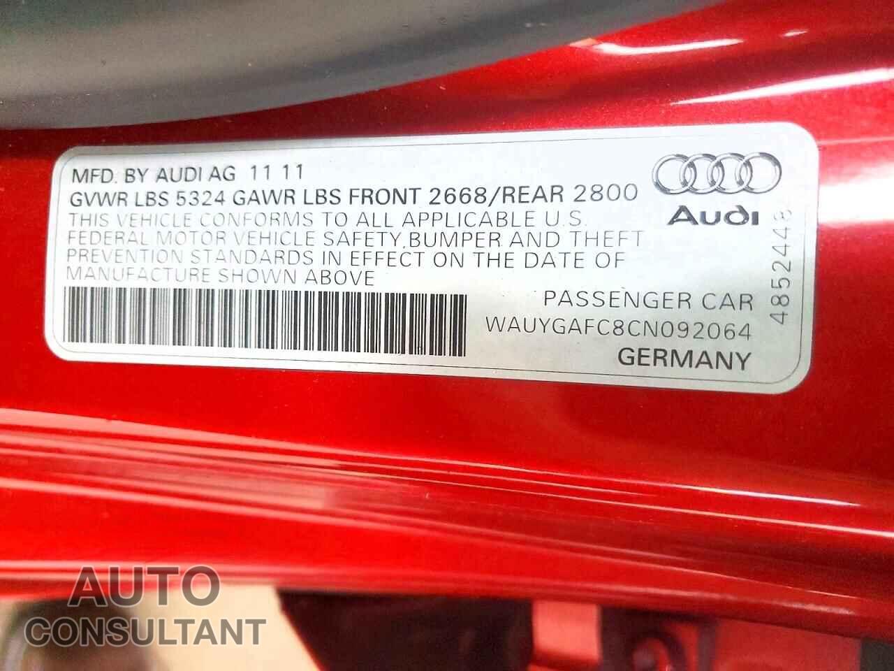 AUDI A7 2012 - WAUYGAFC8CN092064