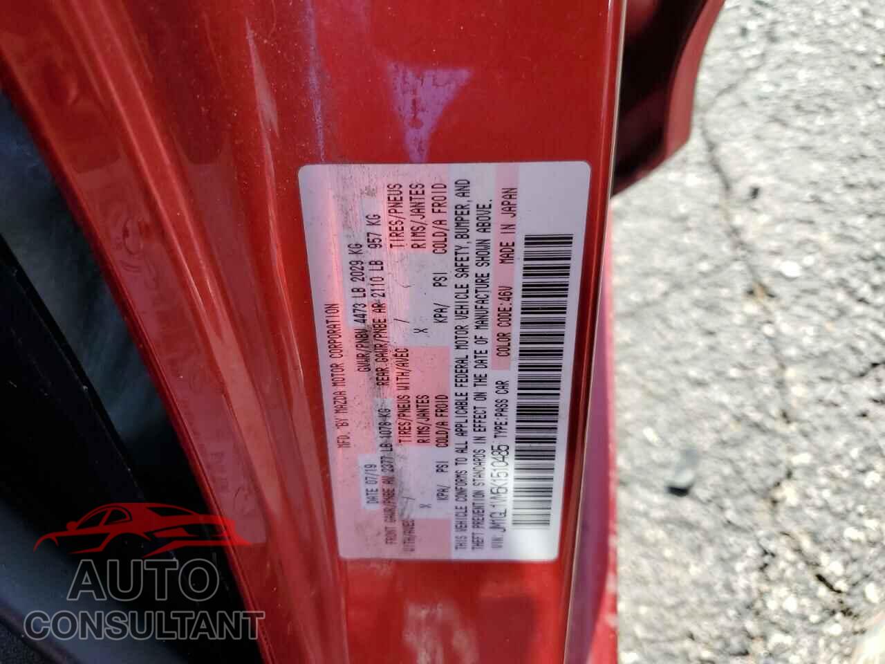 MAZDA 6 2019 - JM1GL1VM6K1510485
