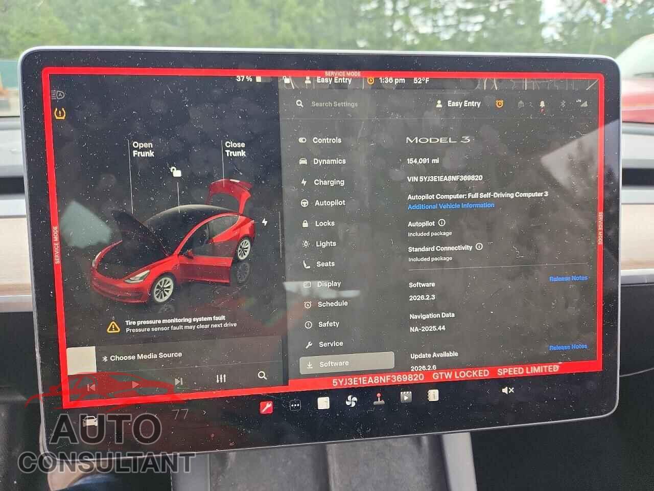 TESLA MODEL 3 2022 - 5YJ3E1EA8NF369820