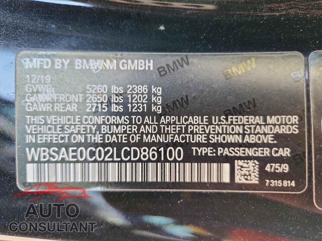 BMW M8 2020 - WBSAE0C02LCD86100