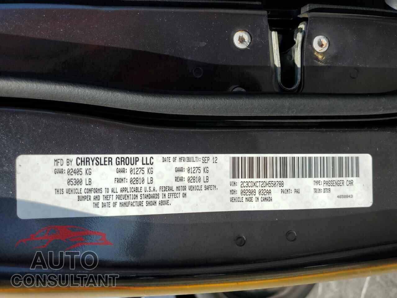 DODGE CHARGER 2013 - 2C3CDXCT2DH550788