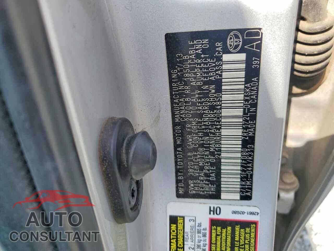TOYOTA COROLLA 2014 - 2T1BURHE4EC064850