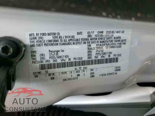 FORD CMAX 2017 - 1FADP5AU0HL106749