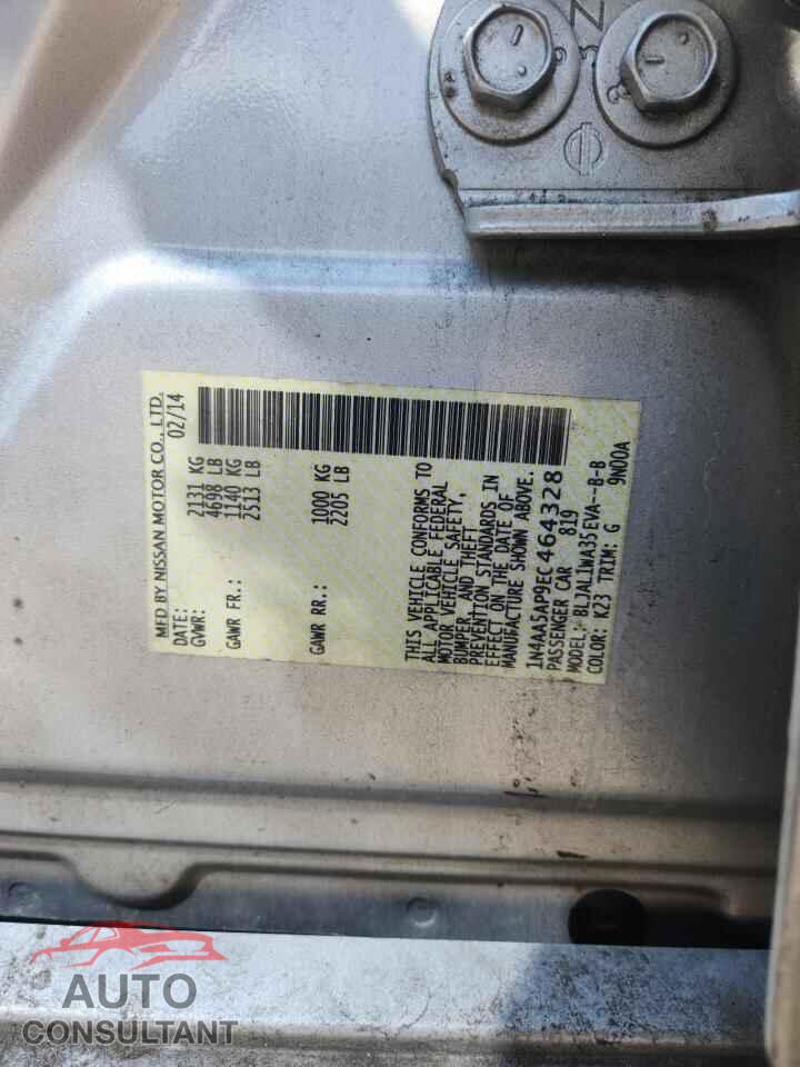 NISSAN MAXIMA 2014 - 1N4AA5AP9EC464328
