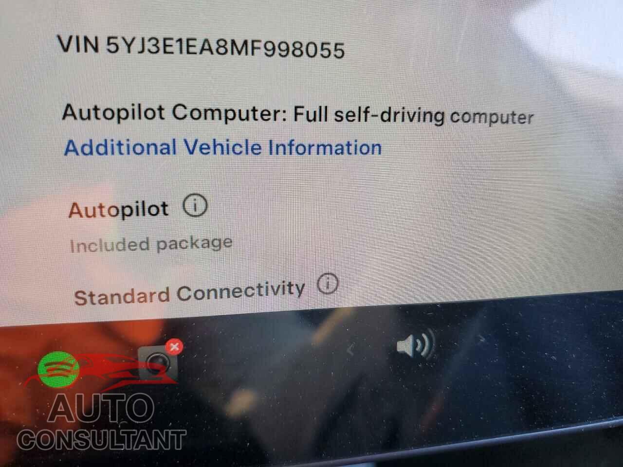 TESLA MODEL 3 2021 - 5YJ3E1EA8MF998055