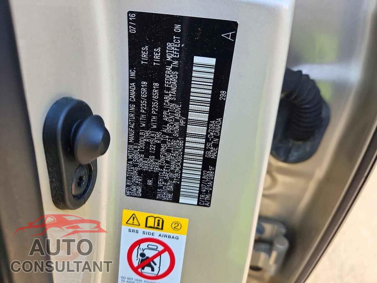 LEXUS RX350 2016 - 2T2BZMCA3GC045861