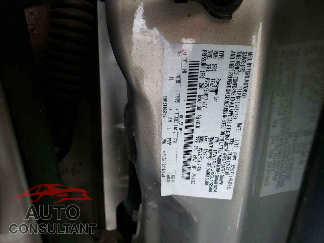 FORD CMAX 2016 - 1FADP5CUXGL102560